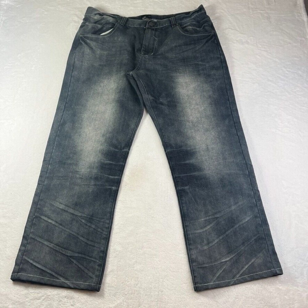 RAW BLUE Vintage Baggy Wide Leg Jeans Design Skater Grunge‎ 38X32(36X30) Premium
